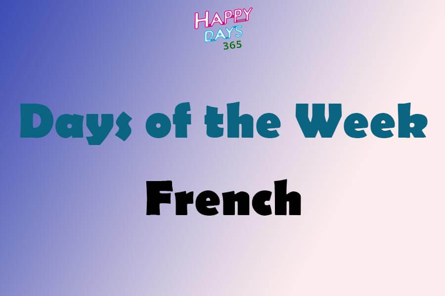 Days of the Week in French Language