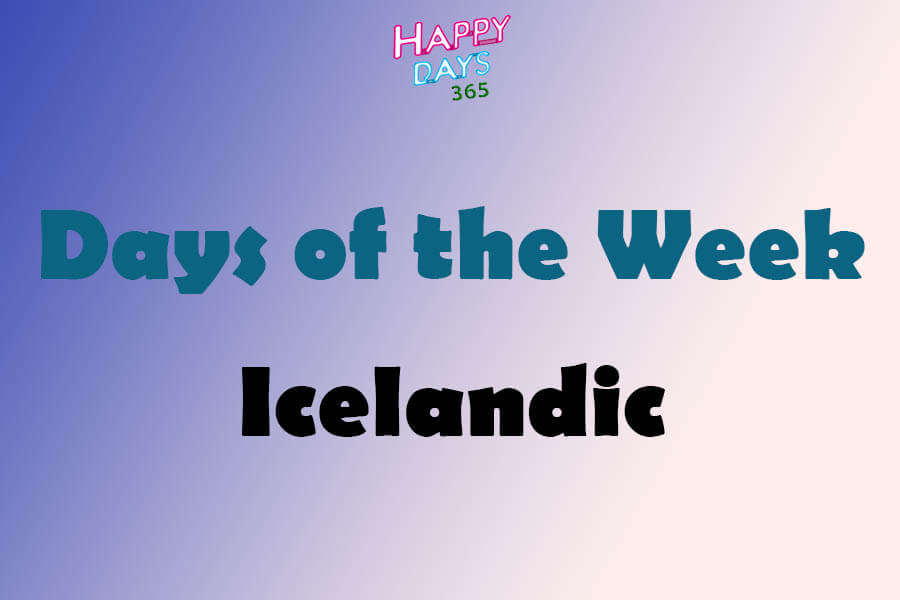 Days of the Week in Icelandic Language
