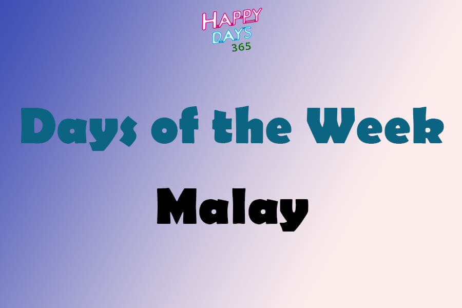 Days of the Week in Malay Language