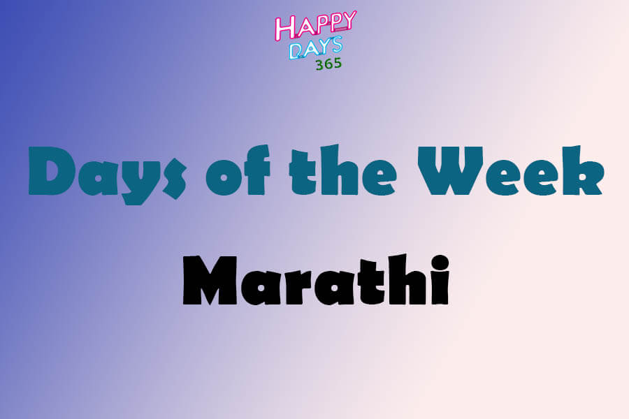 Days of the Week in Marathi Language