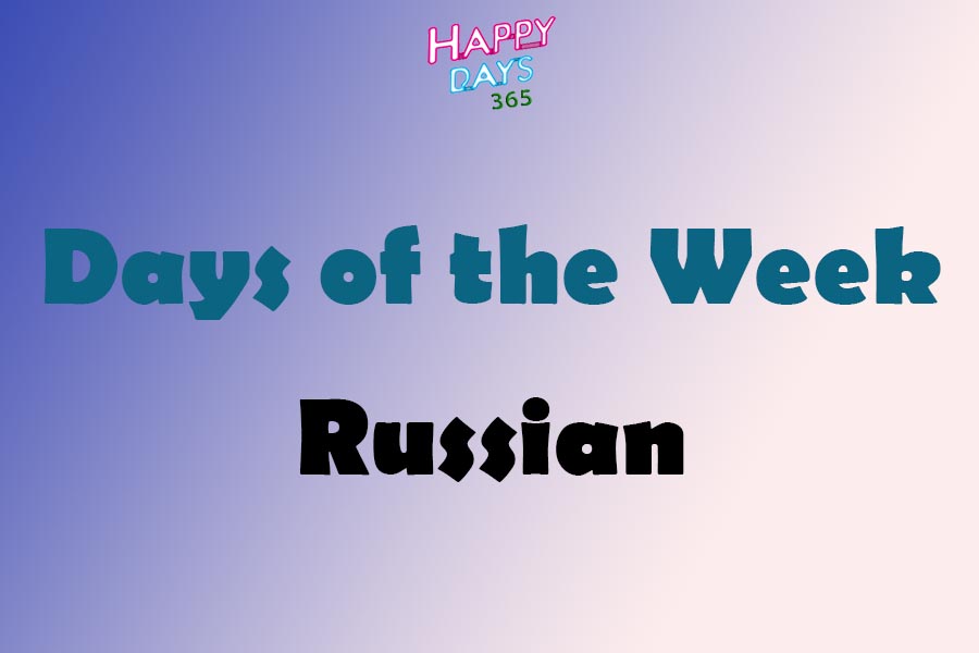 Days of the Week in Russian Language