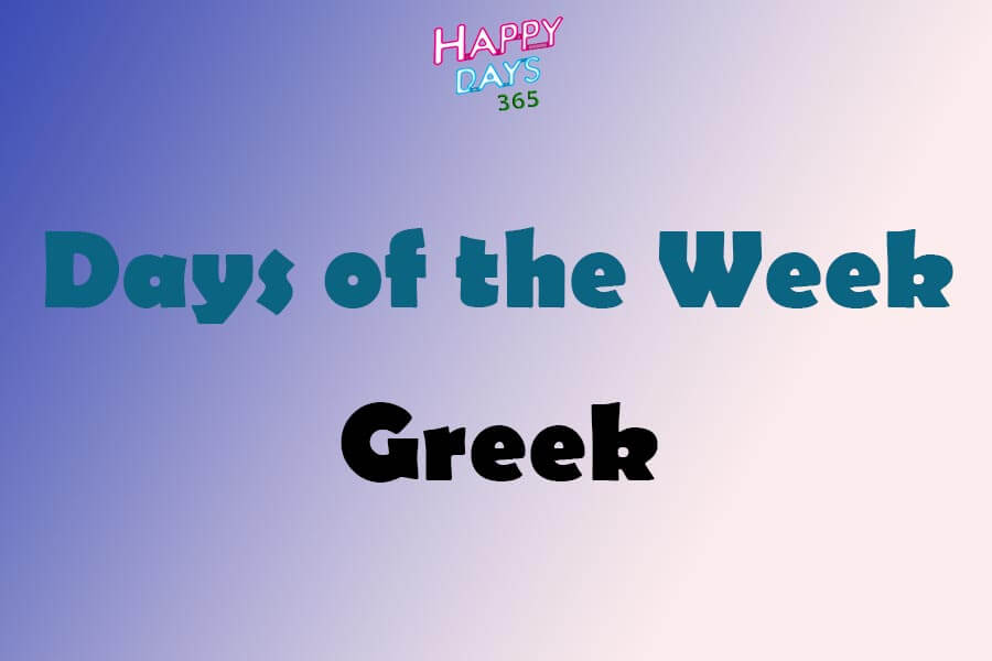 Days of the Week in Greek Language