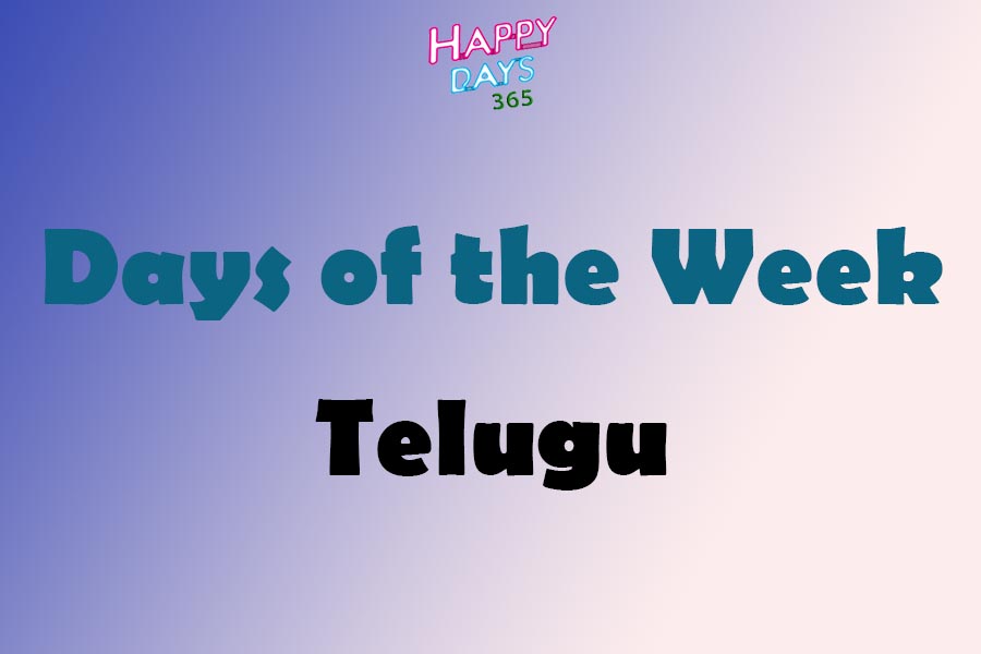 Days of the Week in Telugu Language