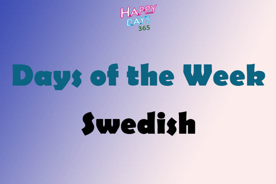 Days of the Week in Swedish Language