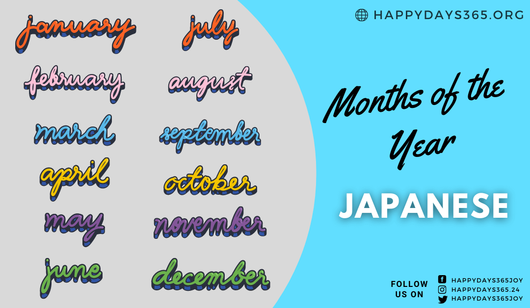 Months of the Year in Japanese Months in Japanese Happy Days 365