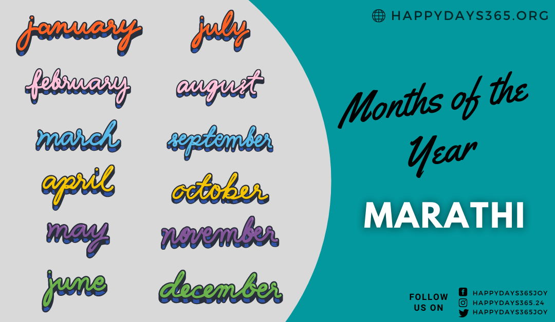 Months of the Year in Marathi Months in Marathi Happy Days 365