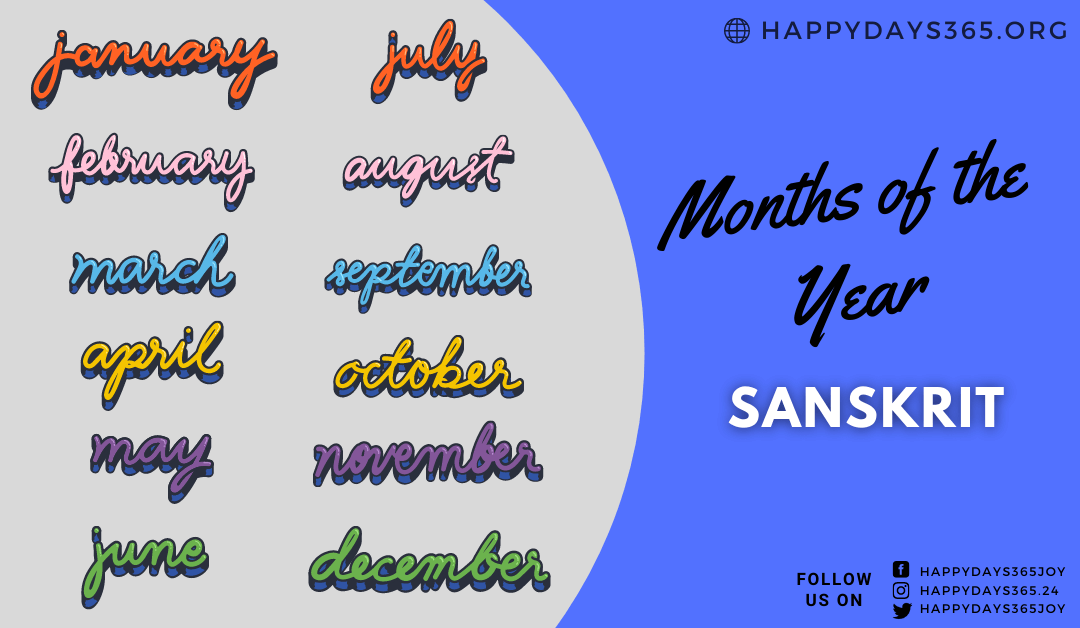 Months of the Year in Sanskrit Months in Sanskrit Happy Days 365