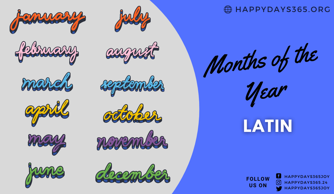 Months of the Year in Latin