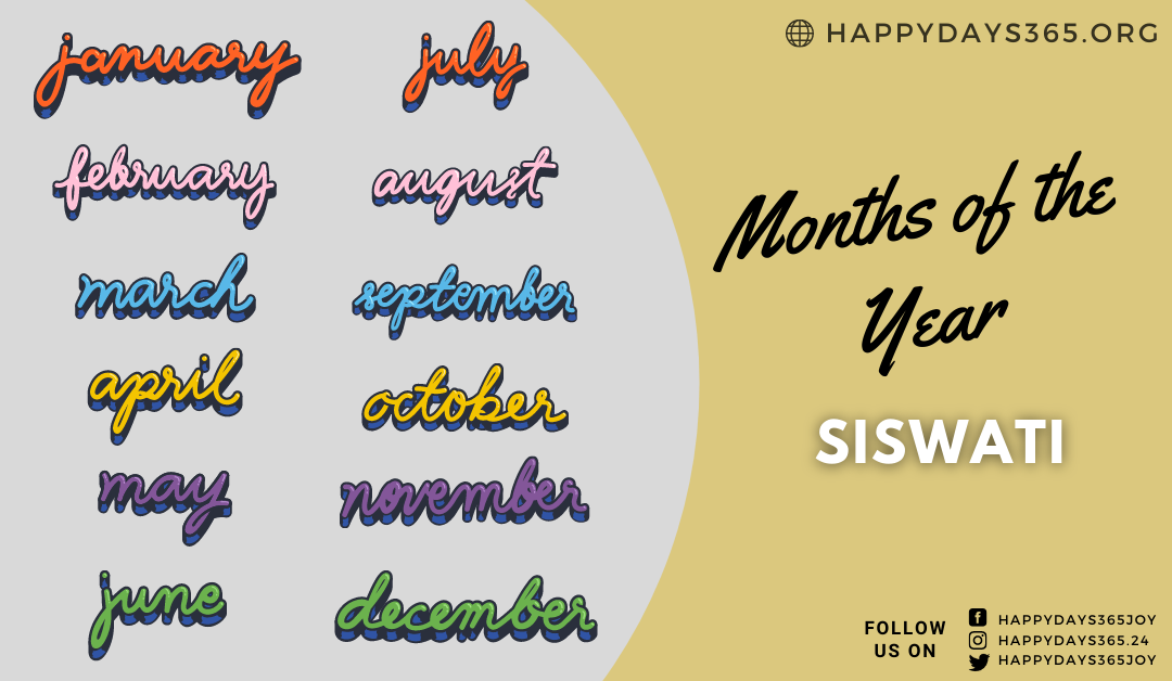 Months of the Year in siSwati