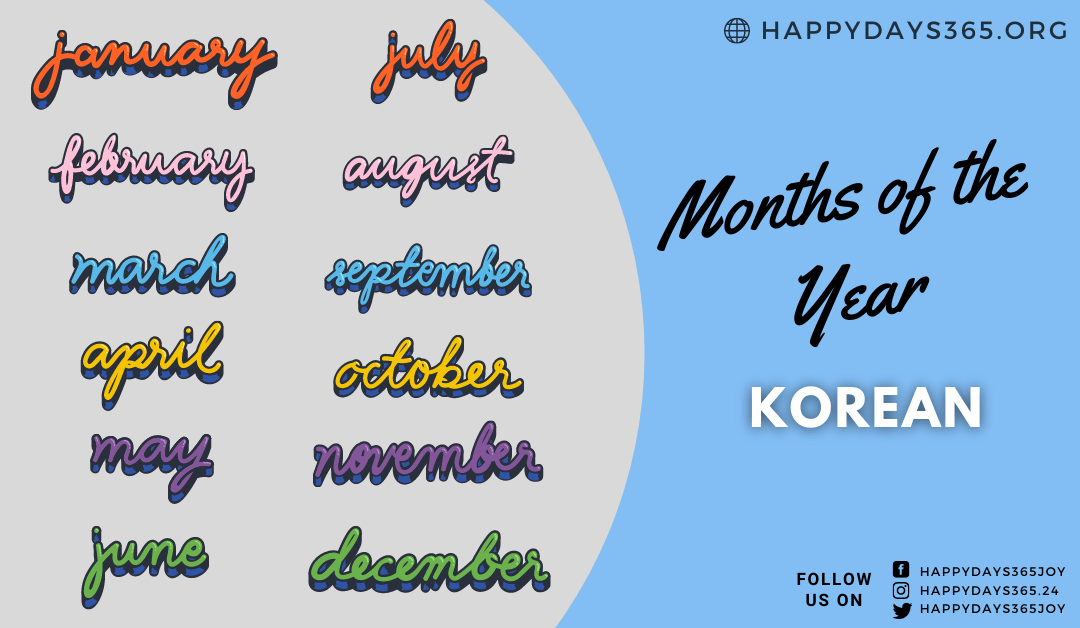 Months of the Year in Korean