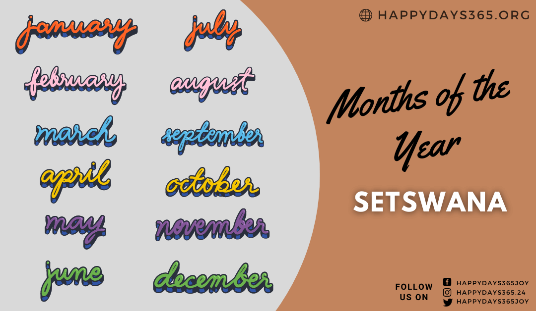 Months of the Year in Setswana