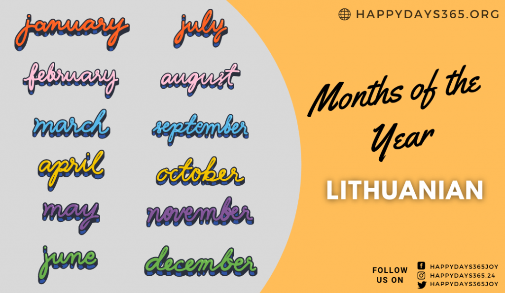 Months of the Year in Lithuanian Months in Lithuanian Happy Days 365