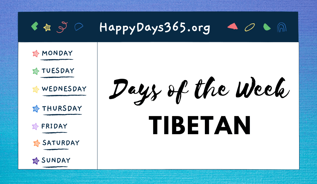 Days of the Week in Tibetan
