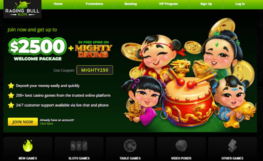 Raging Bull Casino slots and promotions trusted by Florida Online Casinos users